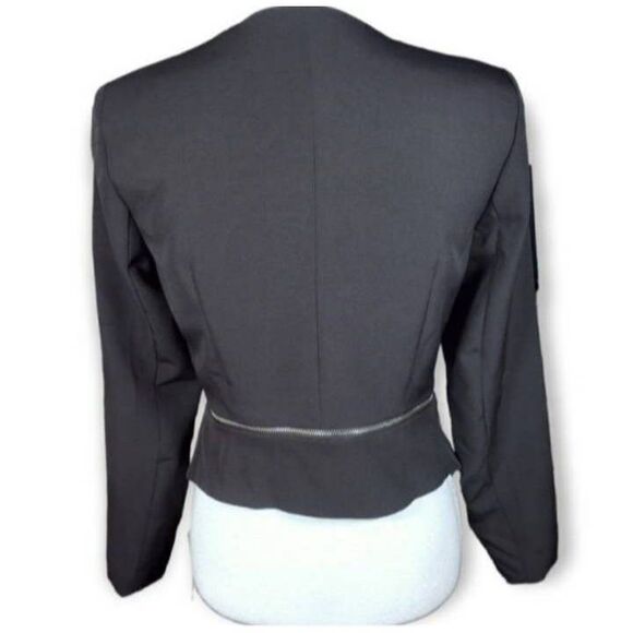 CHOCOLATE U.S.A. BLACK ZIPPER BLAZER SZ.S EUC. - Picture 4 of 7